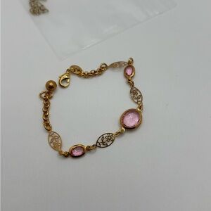 Elegant Gold and Pink Bracelet